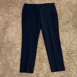Akris Bergdof Goodman Women's Navy Cotton Blend Straight Leg Ankle Pants size 8